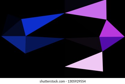 Dark Pink, Blue vector blurry triangle texture. Colorful illustration in Origami style with gradient.  Template for a cell phone background.