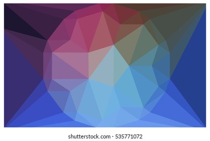 Dark Pink Blue vector blurry triangle background design. Geometric background in Origami style with gradient. 