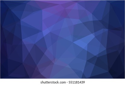 Dark Pink Blue vector blurry triangle background design. Geometric background in Origami style with gradient. 