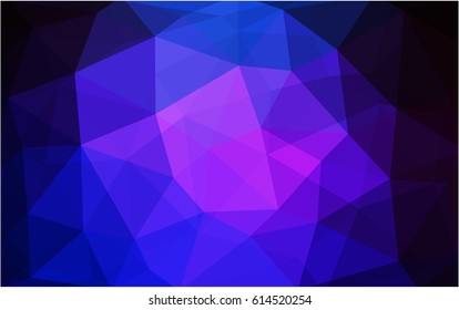 Dark Pink, Blue vector blurry triangle background design. Geometric background in Origami style with gradient. 