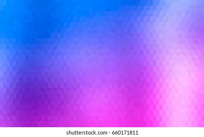 Dark Pink, Blue vector blurry hexagon background design. Geometric background in Origami style with gradient. 