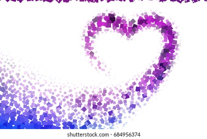 Dark Pink, Blue vector blurry rectangular background. Geometric background in square style with gradient. The pattern can be used for brand-new background.