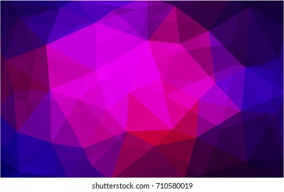 Dark Pink, Blue vector blurry triangle background design. Geometric background in Origami style with gradient. 