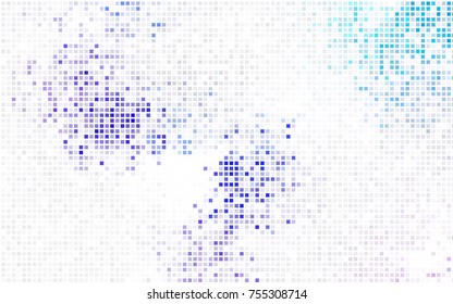 Dark Pink, Blue vector blurry rectangular background. Geometric background in square style with gradient. The pattern can be used for brand-new background.