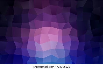 Dark Pink, Blue vector blurry rectangular background. Geometric background in square style with gradient. The pattern can be used for brand-new background.