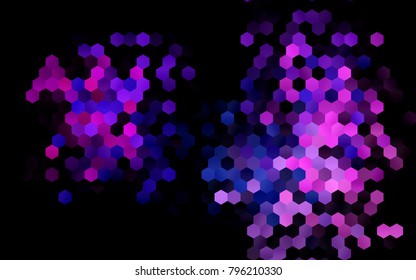 Dark Pink, Blue vector blurry hexagon background design. Geometric background in Origami style with gradient. 