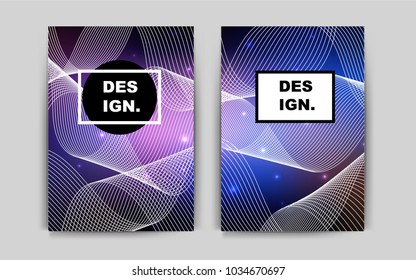 Dark Pink, Blue vector brochure for ui, ux design. Abstract booklet on colored background with gradient. Beautiful design for cover of notepads.