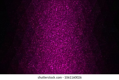 Dark Pink, Blue vector christmas polygon background. Low poly Illustration consisting of triangles with snowflakes. Texture background of New Year celebration.