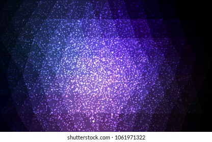 Dark Pink, Blue vector christmas postcard low polygon background. Illustration consisting of triangles. Abstract triangular polygonal origami or crystal design of New Year celebration.