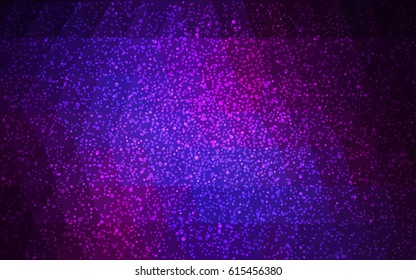 Dark Pink, Blue vector christmas polygon background. Low poly Illustration consisting of triangles with snowflakes. Texture background of New Year celebration.