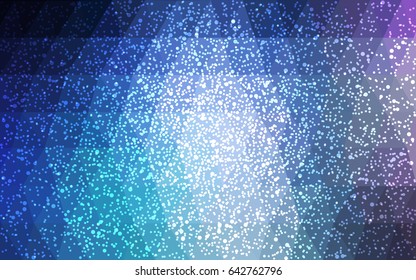 Dark Pink, Blue vector christmas polygon background. Low poly Illustration consisting of triangles with snowflakes. Texture background of New Year celebration.