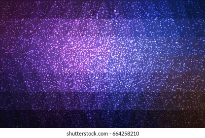 Dark Pink, Blue vector christmas polygon background. Low poly Illustration consisting of triangles with snowflakes. Texture background of New Year celebration.