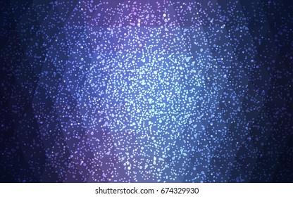 Dark Pink, Blue vector christmas polygon background. Low poly Illustration consisting of triangles with snowflakes. Texture background of New Year celebration.