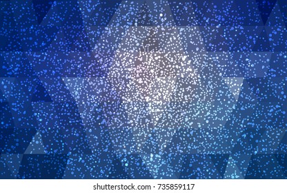 Dark Pink, Blue vector christmas polygon background. Low poly Illustration consisting of triangles with snowflakes. Texture background of New Year celebration.