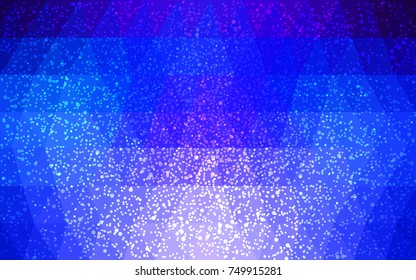 Dark Pink, Blue vector christmas postcard low polygon background. Illustration consisting of triangles. Abstract triangular polygonal origami or crystal design of New Year celebration.