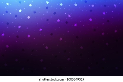 Dark Pink, Blue vector cover with small and big stars. Modern geometrical abstract illustration with stars. The pattern can be used for websites.
