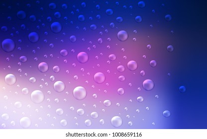 Dark Pink, Blue vector cover with spots. Modern abstract illustration with colorful water drops. Pattern can be used as texture of water, rain drops.