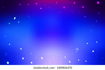 Dark Pink, Blue vector cover with beautiful snowflakes. Shining colored illustration with snow in christmas style. New year design for your ad, poster, banner.
