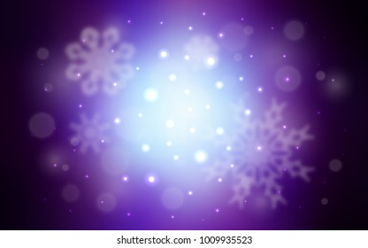 Dark Pink, Blue vector cover with beautiful snowflakes. Shining colored illustration with snow in christmas style. The pattern can be used for new year ad, booklets.
