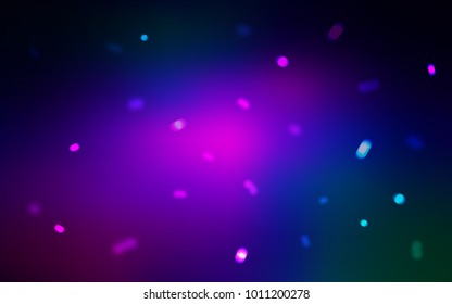Dark Pink, Blue vector cover with beautiful snowflakes.