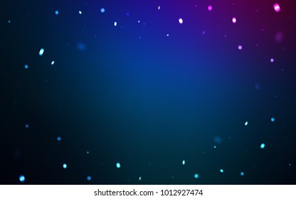 Dark Pink, Blue vector cover with beautiful snowflakes. Modern geometrical abstract illustration with crystals of ice. New year design for your ad, poster, banner.