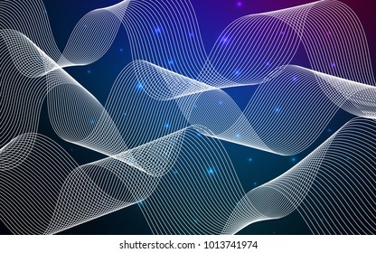 Dark Pink, Blue vector cover with happy holiday ribbons. Confetti on blurred abstract background with colorful gradient. New design for ad, poster, banner of your Party.