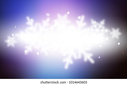 Dark Pink, Blue vector cover with beautiful snowflakes. Shining colored illustration with snow in christmas style. The pattern can be used for new year leaflets.