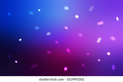 Dark Pink, Blue vector cover with beautiful snowflakes. Blurred decorative design in xmas style with snow. The pattern can be used for new year ad, booklets.