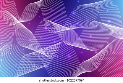 Dark Pink, Blue vector cover with happy holiday ribbons. Confetti on blurred abstract background with colorful gradient. The pattern can be used for birthday gifts, congratulations.