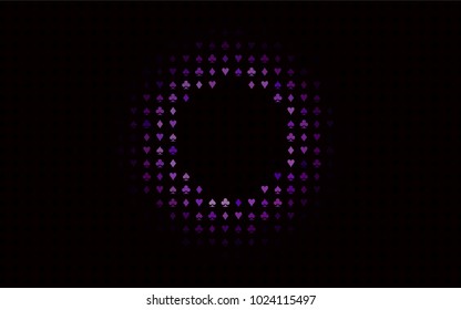 Dark Pink, Blue vector cover with symbols of gamble. Shining illustration with hearts, spades, clubs, diamonds. Pattern for ads of parties, events in Vegas.