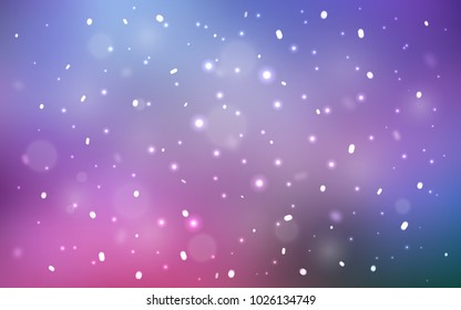 Dark Pink, Blue vector cover with beautiful snowflakes. Modern geometrical abstract illustration with crystals of ice. The pattern can be used for new year leaflets.