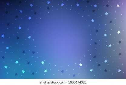 Dark Pink, Blue vector cover with small and big stars. Glitter abstract illustration with colored stars. The pattern can be used for wrapping gifts.