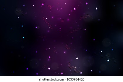 Dark Pink, Blue vector cover with happy holiday ribbons. Confetti on blurred abstract background with colorful gradient. The template can be used as a background for postcards.