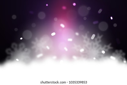Dark Pink, Blue vector cover with beautiful snowflakes. Shining colored illustration with snow in christmas style. The pattern can be used for year new  websites.