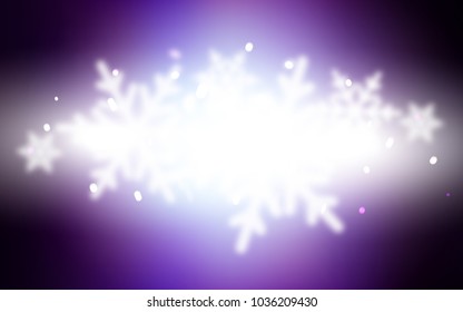 Dark Pink, Blue vector cover with beautiful snowflakes. Glitter abstract illustration with crystals of ice. New year design for your ad, poster, banner.