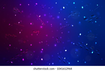 Dark Pink, Blue vector cover with happy holiday ribbons. Glitter abstract illustration with colorful confetti, ribbons. The template can be used as a background for postcards.