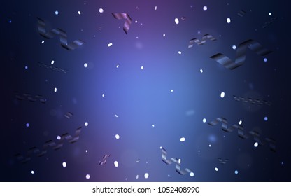 Dark Pink, Blue vector cover with happy holiday ribbons. Glitter abstract illustration with colorful confetti, ribbons. New design for ad, poster, banner of your Party.