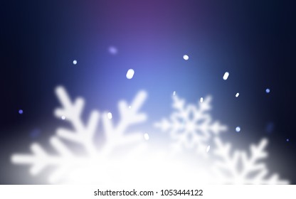 Dark Pink, Blue vector cover with beautiful snowflakes. Shining colored illustration with snow in christmas style. The pattern can be used for year new  websites.