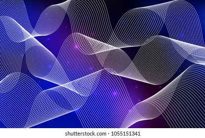 Dark Pink, Blue vector cover with happy holiday ribbons. Modern geometrical abstract illustration with carnival ribbons. The pattern can be used for carnival, festival leaflets.