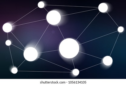 Dark Pink, Blue vector cover with spots, lines. Abstract illustration with colorful discs and triangles. Pattern can be used as texture of wallpapers.