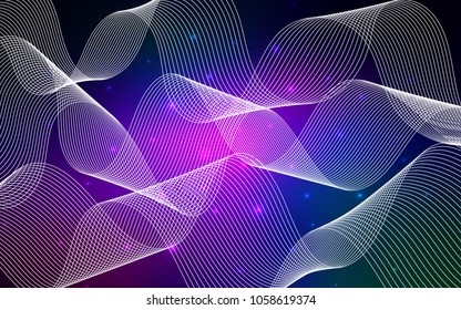 Dark Pink, Blue vector cover with happy holiday ribbons. Confetti on blurred abstract background with colorful gradient. Beautiful design for your business advert of anniversary.