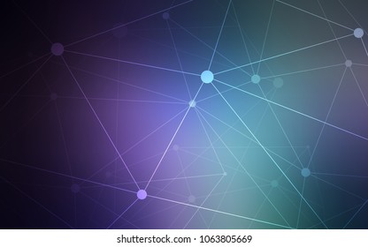 Dark Pink, Blue vector cover with spots, lines. Design with connection of dots and lines on colorful background. Pattern can be used for ads, leaflets.