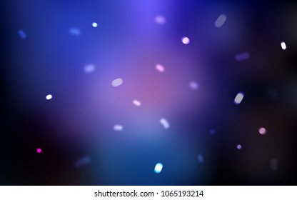 Dark Pink, Blue vector cover with beautiful snowflakes. Decorative shining illustration with snow on abstract template. New year design for your business advert.