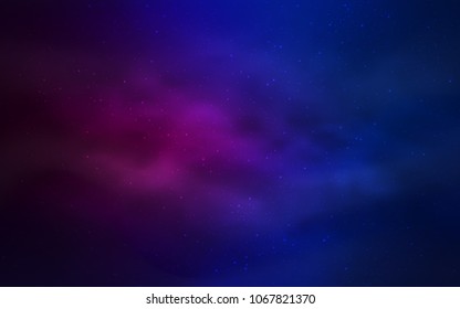 Dark Pink, Blue vector cover with astronomical stars. Shining illustration with sky stars on abstract template. Pattern for futuristic ad, booklets.