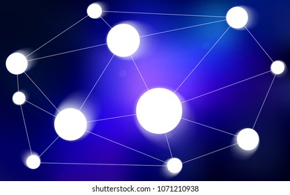 Dark Pink, Blue vector cover with spots, lines. Illustration with set of colorful abstract circles and lines. Pattern can be used for ads, leaflets.