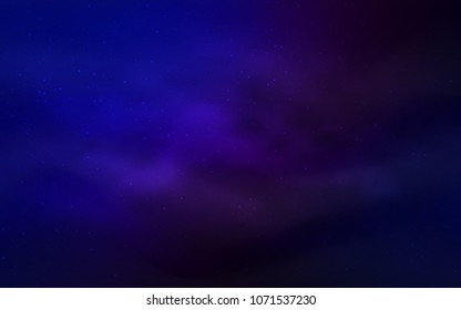Dark Pink, Blue vector cover with astronomical stars. Shining illustration with sky stars on abstract template. Pattern for futuristic ad, booklets.