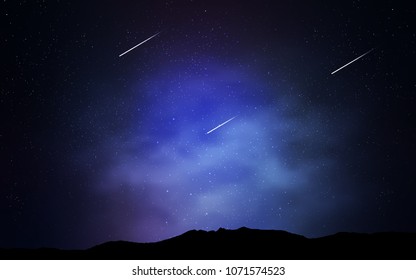 Dark Pink, Blue vector cover with astronomical stars. Shining colored illustration with bright astronomical stars. Smart design for your business advert.