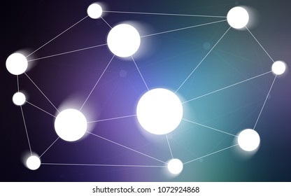 Dark Pink, Blue vector cover with spots, lines. Glitter abstract illustration with connection of triangle structure. Pattern can be used as texture of wallpapers.