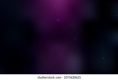 Dark Pink, Blue vector cover with spots, lines. Design with connection of dots and lines on colorful background. Pattern can be used for ads, leaflets.
