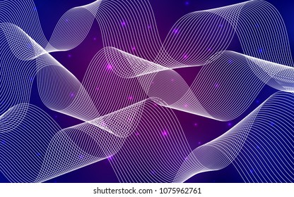 Dark Pink, Blue vector cover with happy holiday ribbons. Beautiful colored illustration with ribbon in celebration style. The pattern can be used for new year ad, booklets.